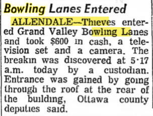 Grand Valley Lanes - March 1972 Robbery (newer photo)
